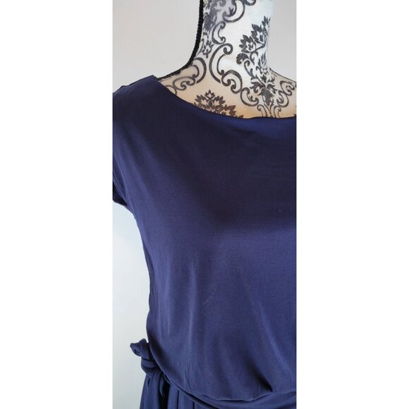 Carole Little Mini Dress Sz 6 Navy Blue Short Sleeve - Picture 3 of 10